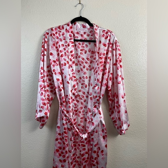 Oscar de la Renta Punk Label Robe Red Pink Valentines sleepwear Women’s Small - Picture 13 of 15